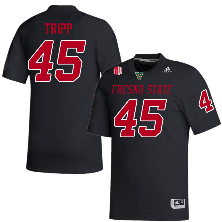 Men #45 Connor Tripp Fresno State Bulldogs College Football Jerseys Stitched-Black